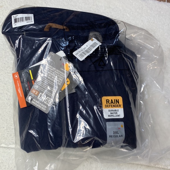 3XL Regular Carhartt Workwear FR Vest for Men, Quick Duck Insulated, Navy - Picture 12 of 16